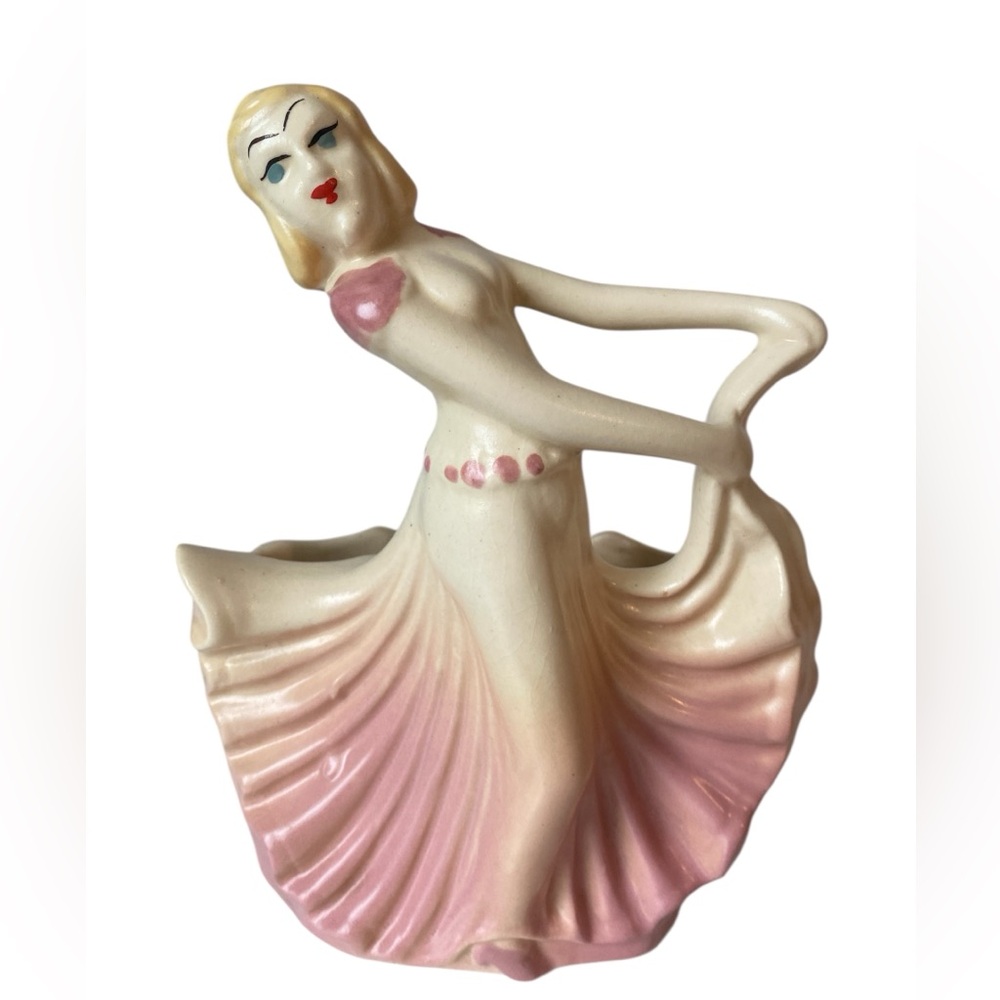 Vintage Hull Pottery Dancing Lady Vase/Planter #955